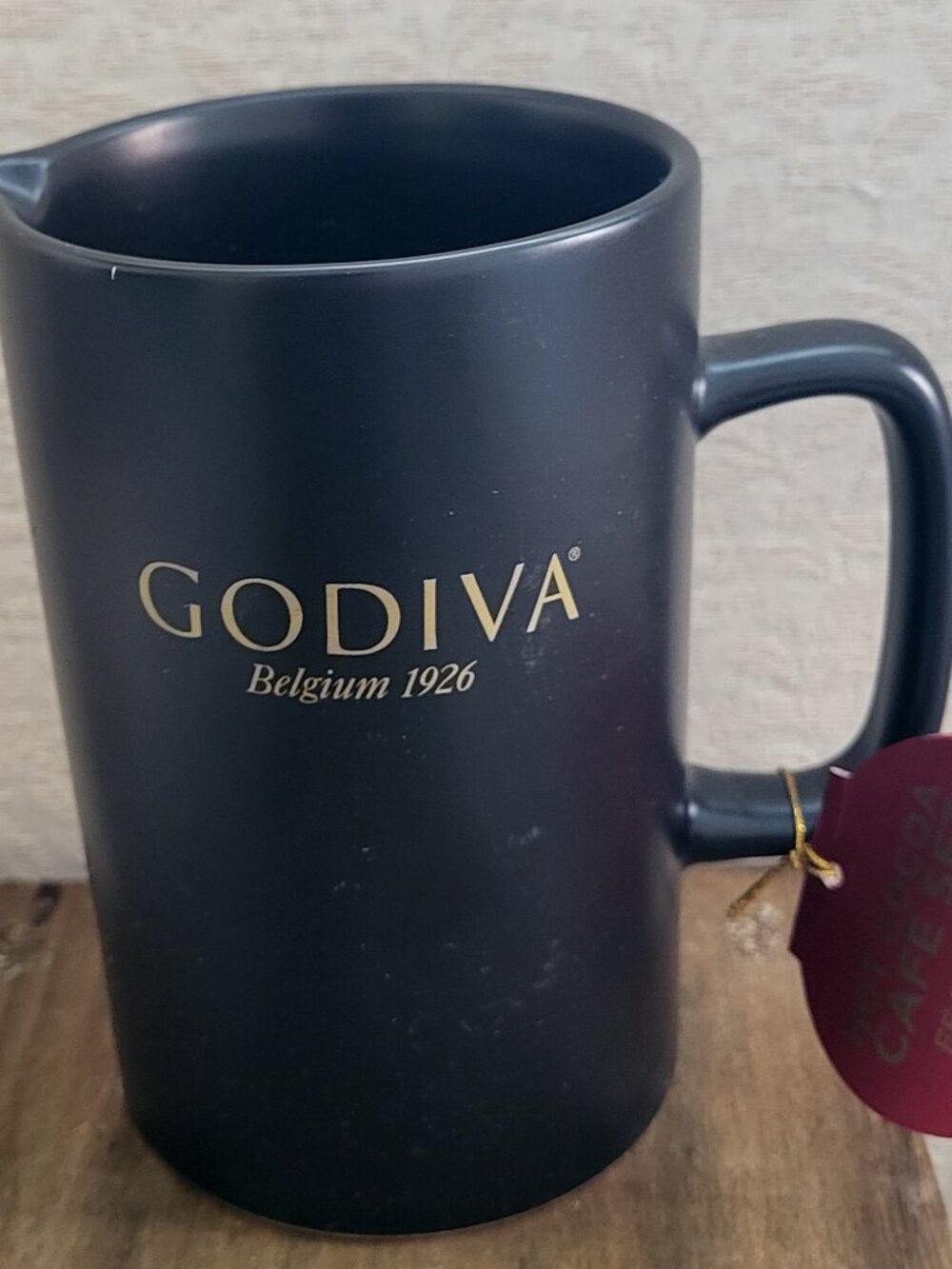 Godiva Belgium 1926 Hot Cocoa Ceramic Carafe/ Mug, Black Matte